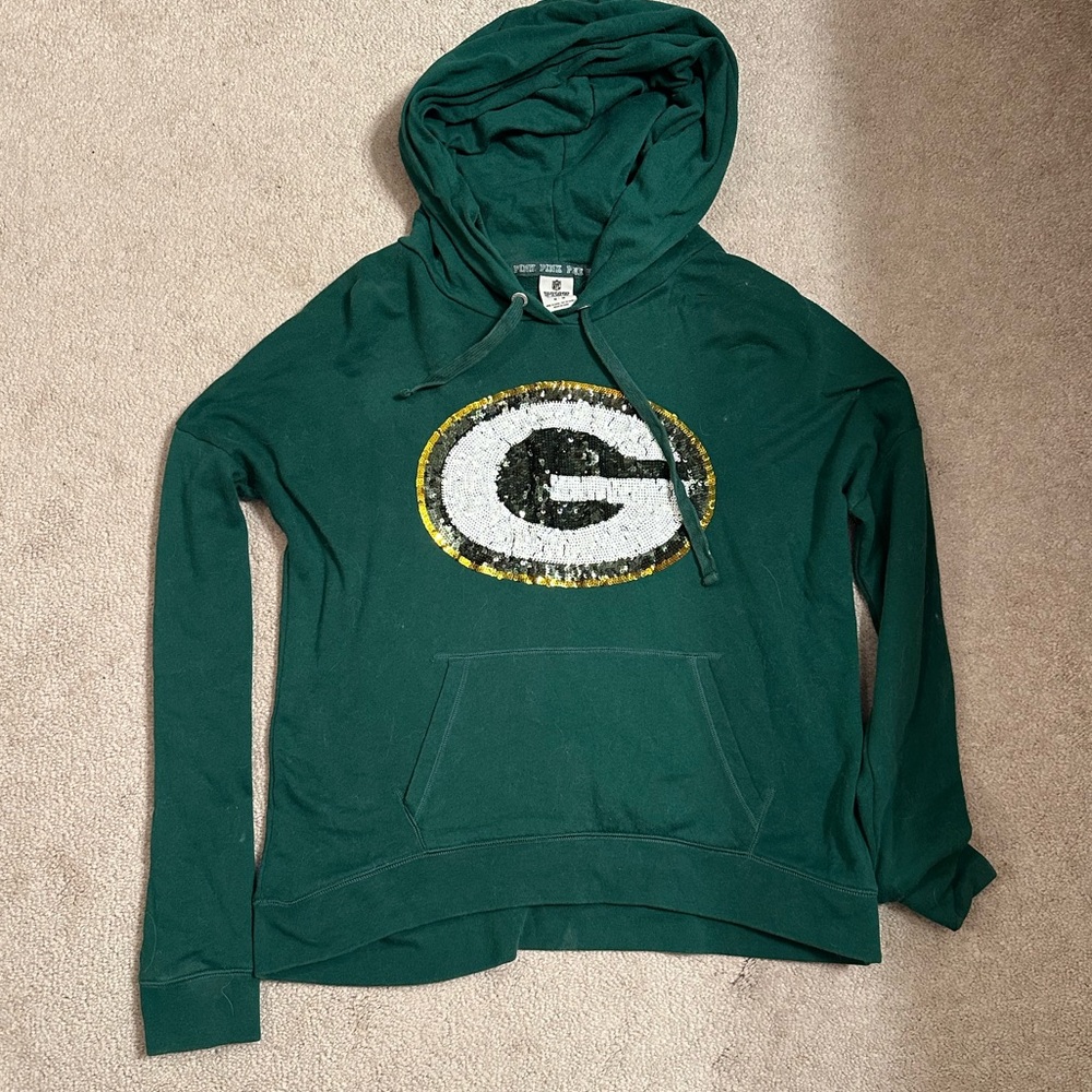 Greenbay Packer VS sequin hoodie - size medium
